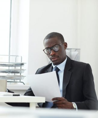 African businessman with business contract